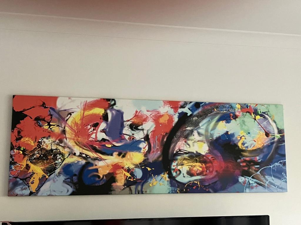 Modern schilderij met abstracte kleuren, Antiek en Kunst, Ophalen