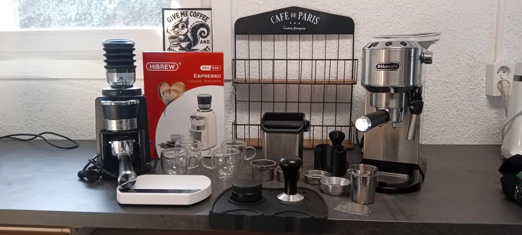 Mooie barista start set, Gebruikt, Espresso apparaat, Gemalen koffie, Ophalen