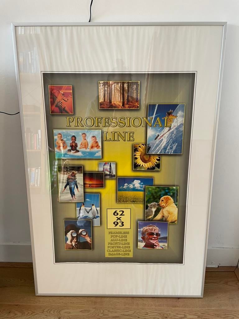 Chrome fotolijst 62x93, Ophalen, Metaal of Aluminium, Zo goed als nieuw, 75 cm of meer