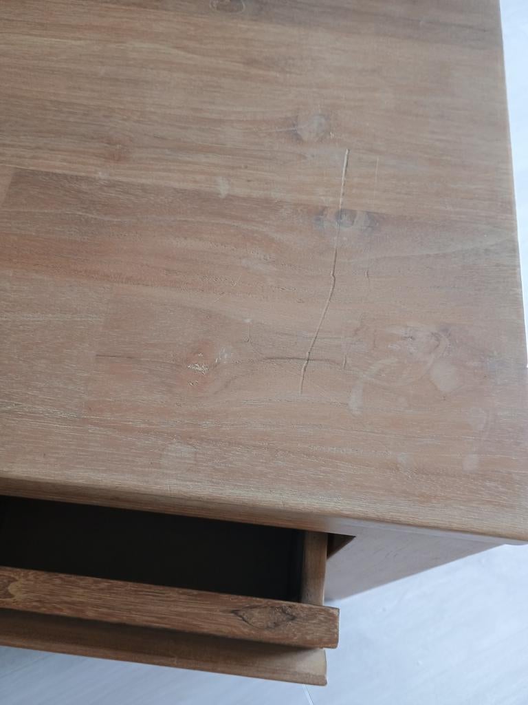 Teak houten televisiemeubel met lades, Ophalen, Gebruikt, 100 tot 150 cm, Teakhout