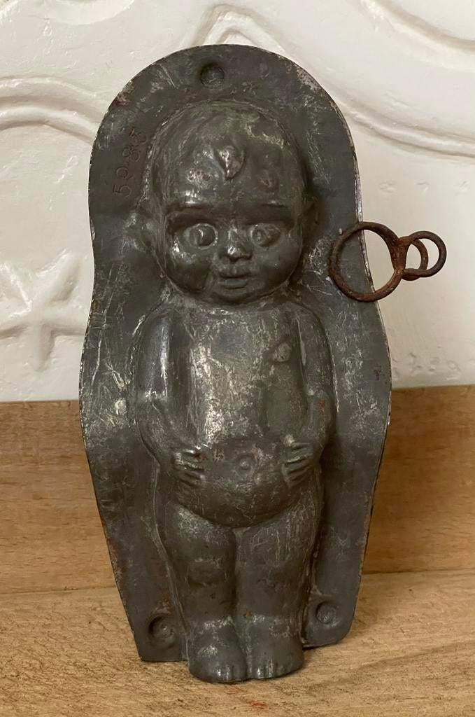 Brocante oude chocoladevorm / chocolademal Baby, Antiek en Kunst, Ophalen of Verzenden