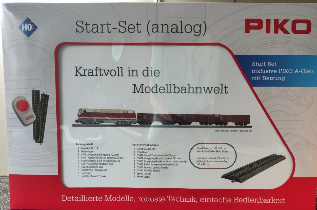 Piko startset zonder rails en trafo, Treinset, Gelijkstroom, Zo goed als nieuw, Piko