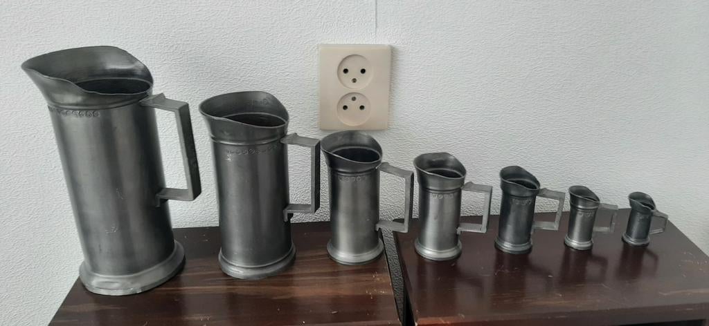 Tinnen borden, schaal en kannen, Antiek en Kunst, Ophalen of Verzenden