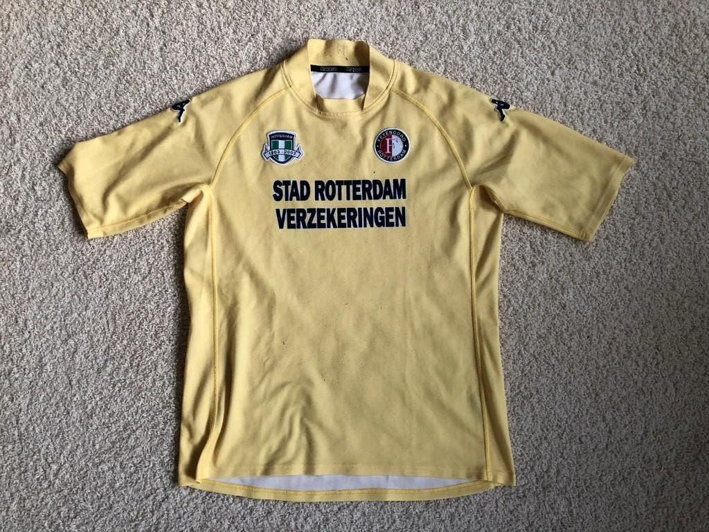 Feyenoord uit 3de shirt geel, 2003-2004, Stad Rotterdam, Maat L, Ophalen, Gebruikt, Shirt