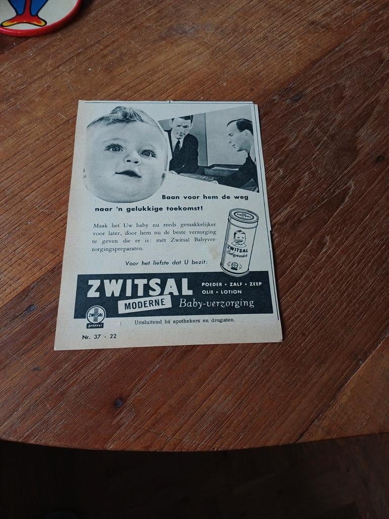 Advertentie van Zwitsal gelukkige toekomst 1956, Verzamelen, Ophalen of Verzenden, Zo goed als nieuw, Overige typen