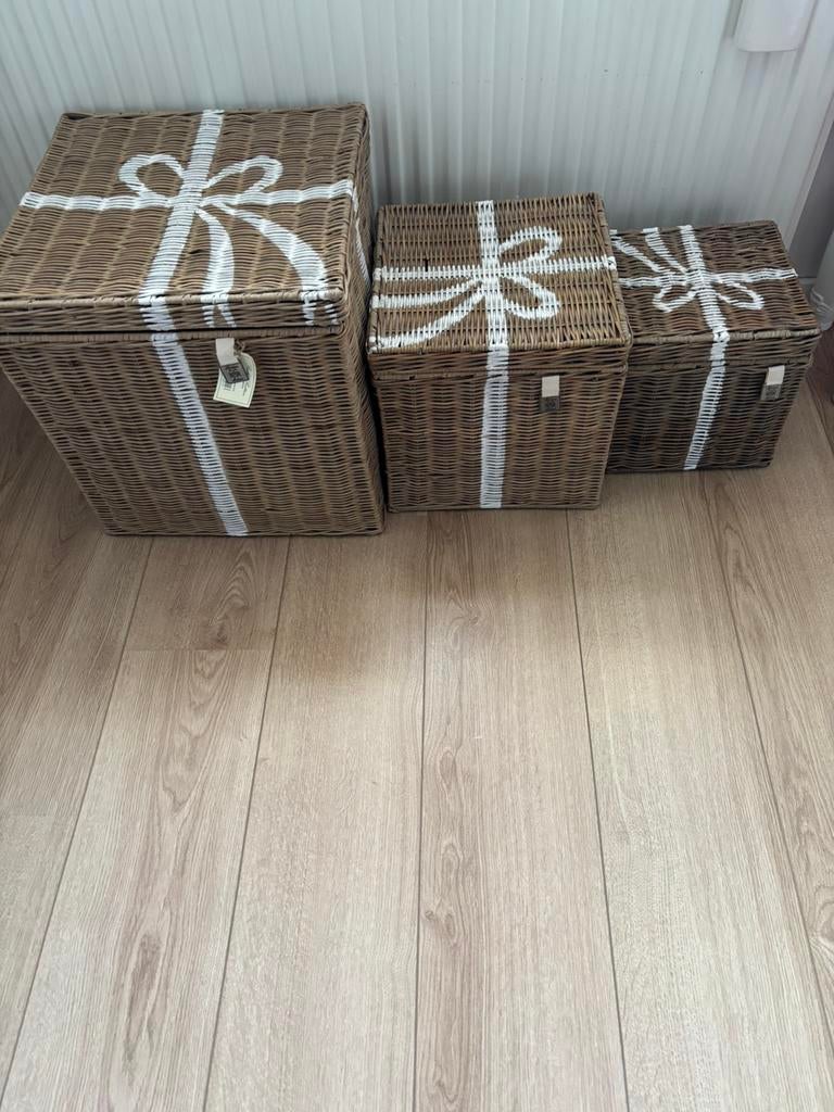 Riviera Maison manden nieuw 3 stuks, Huis en Inrichting, Woonaccessoires | Schalen en Manden, Ophalen, Mand, Vierkant, Nieuw
