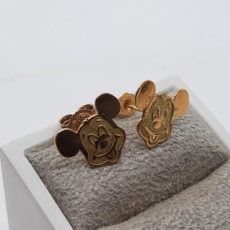 18 karaat geelgouden Mickey Mouse oorstekers, Ophalen of Verzenden
