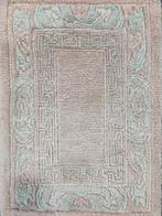 Handgeknoopt oosters wol Nepal tapijt soft pink 43x63cm, Gebruikt, Klassiek, Oosters, Onbekend, Crème