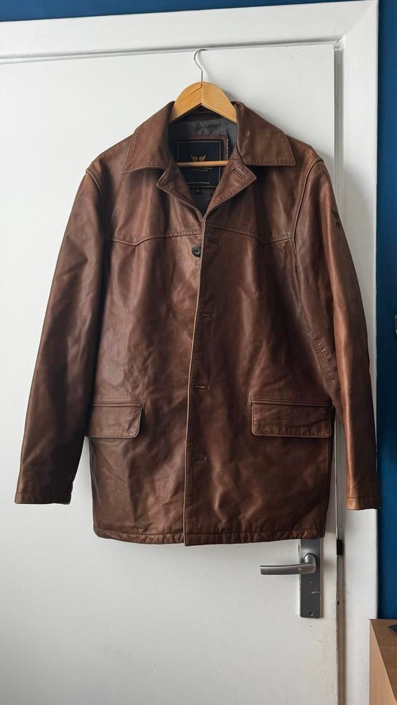 Leren jas PME Legend American Classic, Kleding | Heren, Jassen | Winter, Ophalen of Verzenden, Gedragen, Overige maten, Bruin