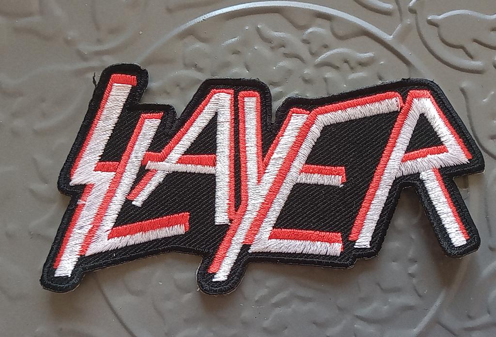 Slayer nieuwe shaped logo patch 46, Verzenden, Nieuw, Foto of Kaart