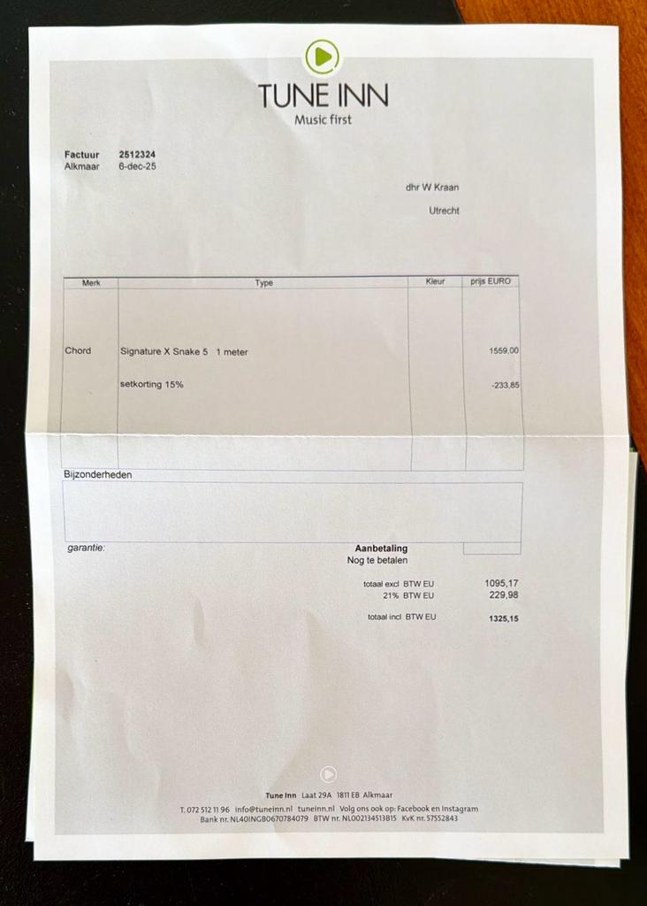 Chord SignatureX Power-cable 1.0 m, Hoenderberg 1 3825 CT Amersfoort Nederland, Windmill Audio™, David.liefting@hotmail.com, Ophalen of Verzenden