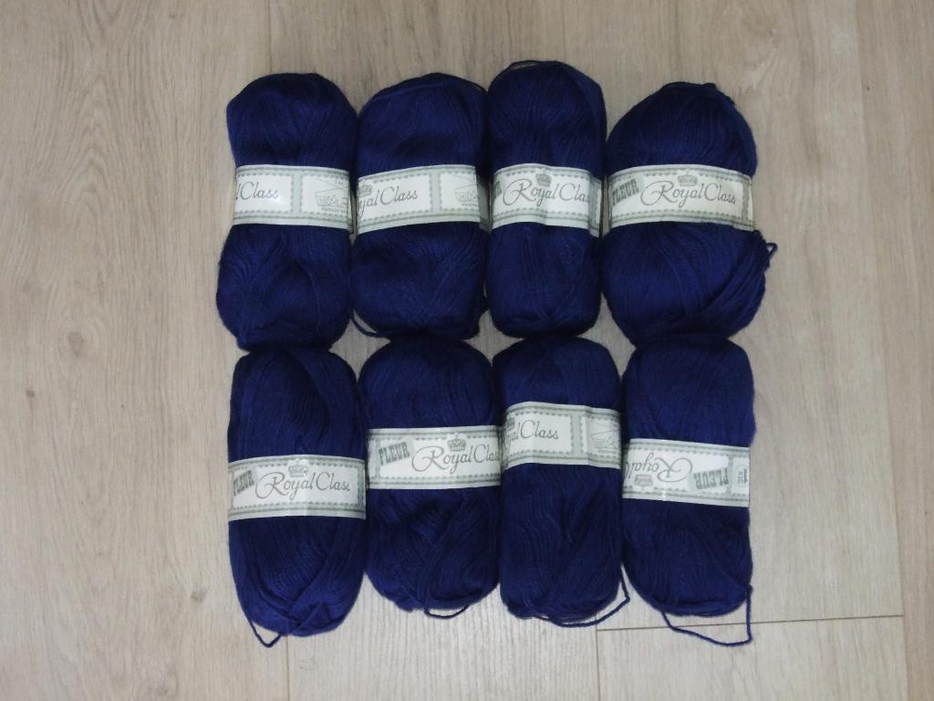 brei / haak garen acryl blauw 8x, Ophalen of Verzenden, Nieuw, Breien of Haken, Wol of Garen