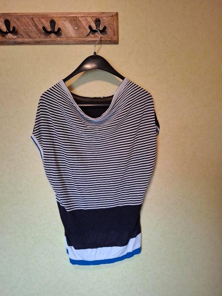 Betty Barclay top Maat 42 Navy/Wit dessin, Kleding | Dames, Tops, Zo goed als nieuw, Maat 42/44 (L), Blauw, Zonder mouw, Ophalen of Verzenden