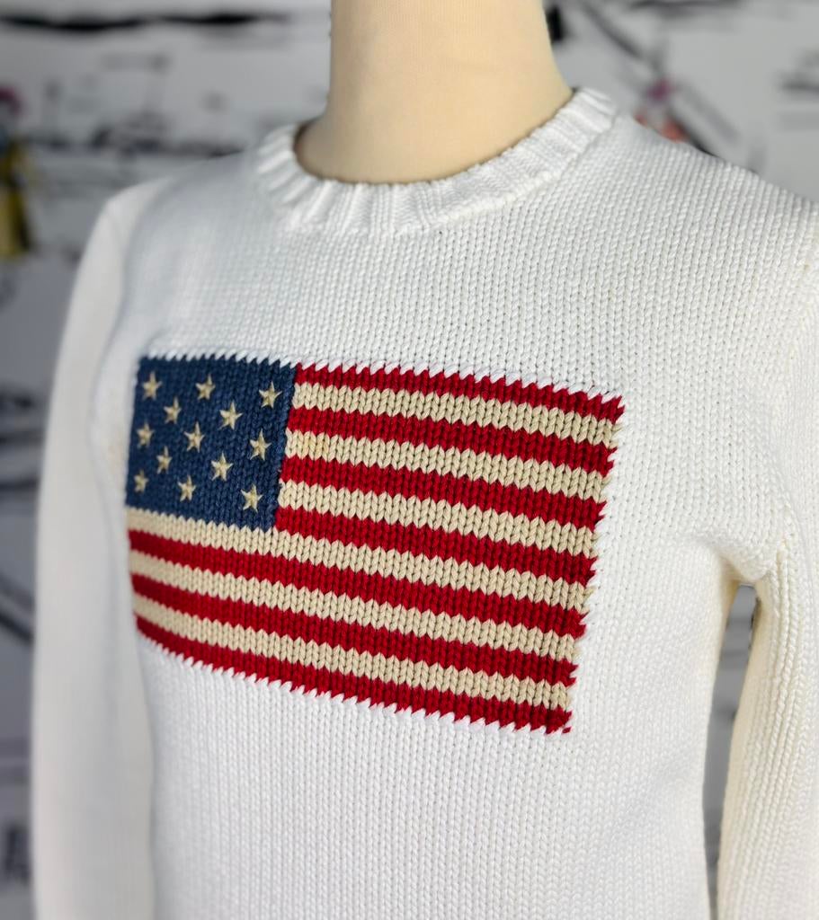 Ralph Lauren iconische trui met vlag maat 8 (195 euro), Verzenden, Trui of Vest, Ralph Lauren, Ralph Lauren EU