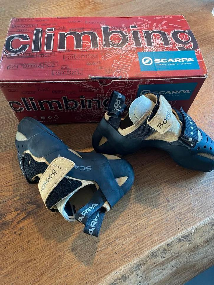 Nieuwe Scarpa Booster klimschoenen - Maat 38,5, Sport en Fitness, Klimsport, Ophalen of Verzenden, Nieuw, Klimsportschoenen