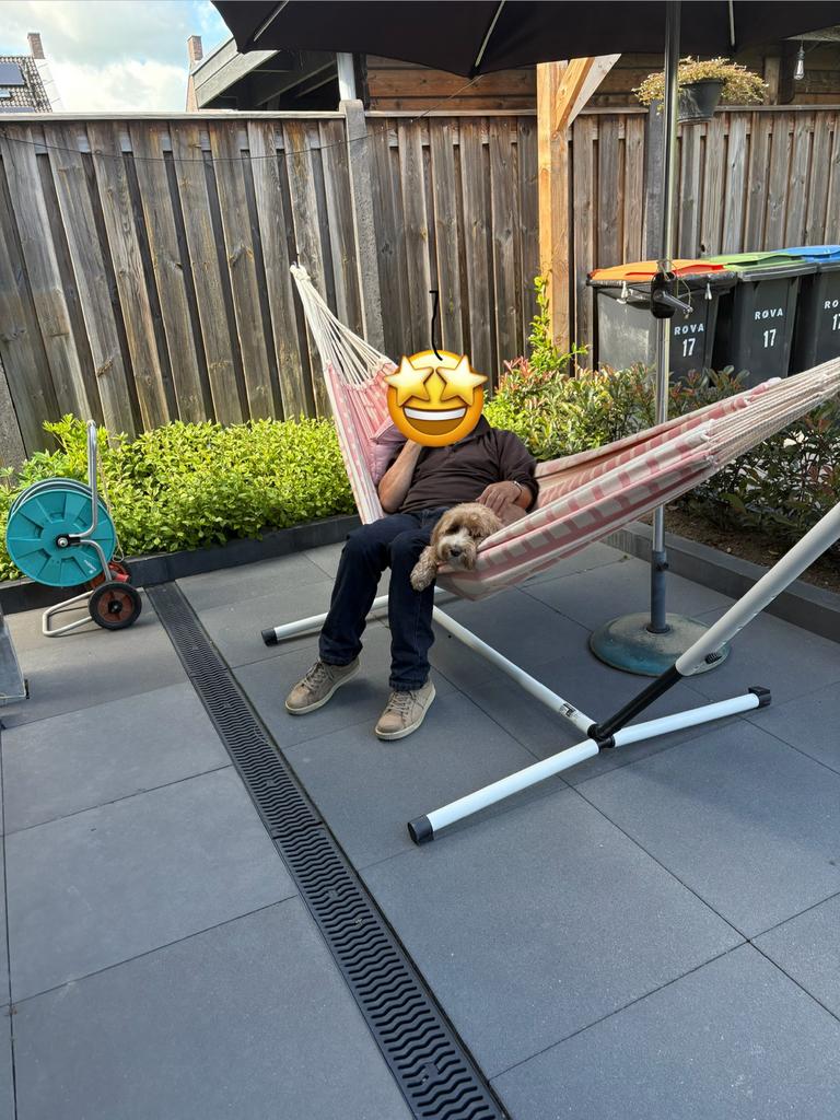 Luilak Tweepersoons Hangmat met Standaard - Zo goed als nieu, Binnen, Meerpersoons, Ophalen of Verzenden, Zo goed als nieuw