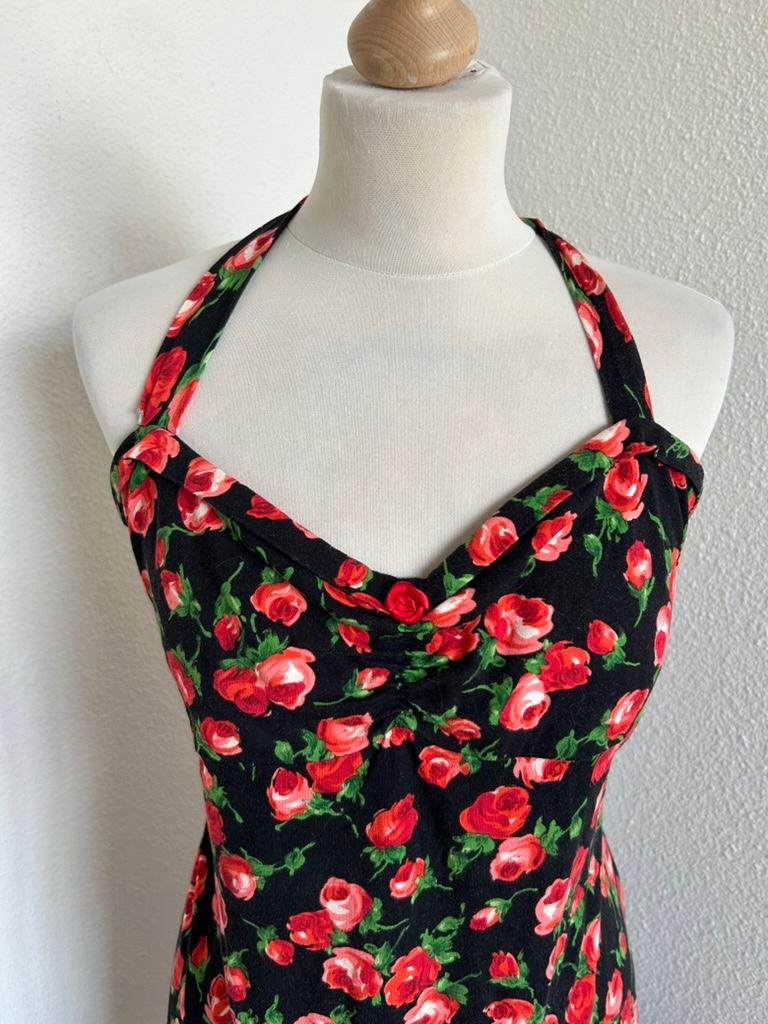 King Louie maat L rozen zomer halter jurk 3166, Maat 42/44 (L), Ophalen of Verzenden, Zo goed als nieuw, Knielengte