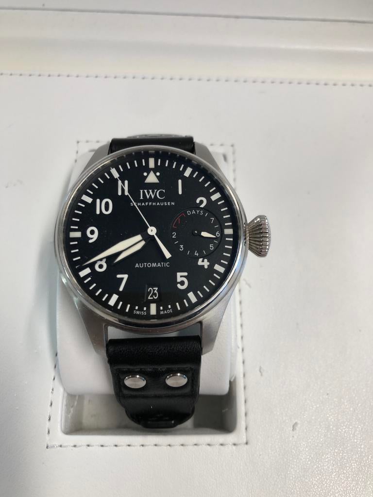 IWC Big Pilot 7days Full Set, Sieraden, Tassen en Uiterlijk, Horloges | Heren, Leer, Staal, Polshorloge, Zo goed als nieuw