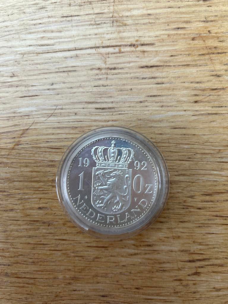 Nederlandse 1 oz gulden Beatrix penning 1992, Postzegels en Munten, Munten | Nederland, 1 gulden, Koningin Beatrix, Zilver, Ophalen of Verzenden