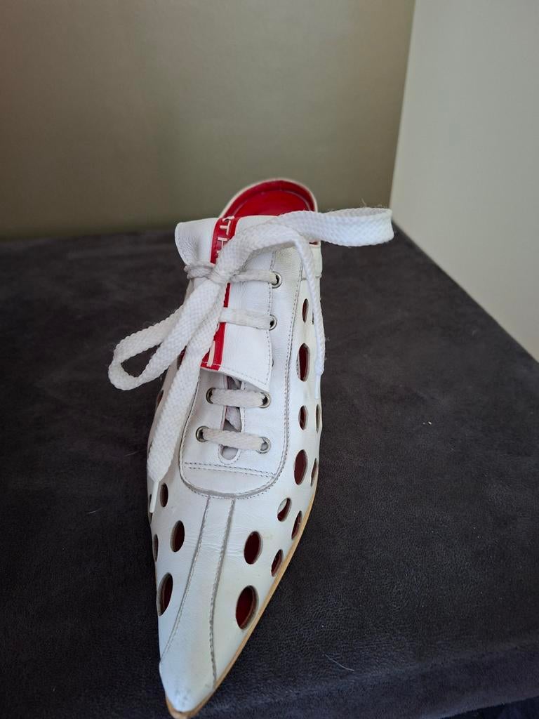 Hele mooie pumps met open hiel. Uit Italië, Wit, Overige typen, Ophalen of Verzenden, Zo goed als nieuw