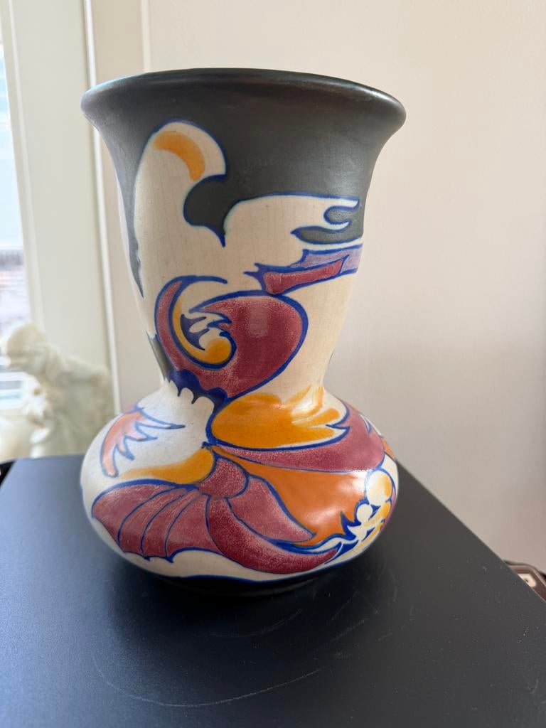 Gouds Plateel Vaas Zuid-Holland Gerda van de Velde 1929, Antiek en Kunst, Ophalen of Verzenden