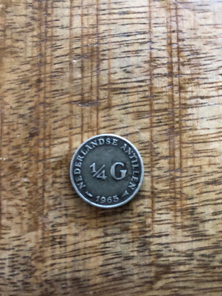 1/4 Gulden Nederlandse Antillen 1965 Juliana, Postzegels en Munten, Munten | Nederland, Ophalen of Verzenden, Koningin Juliana