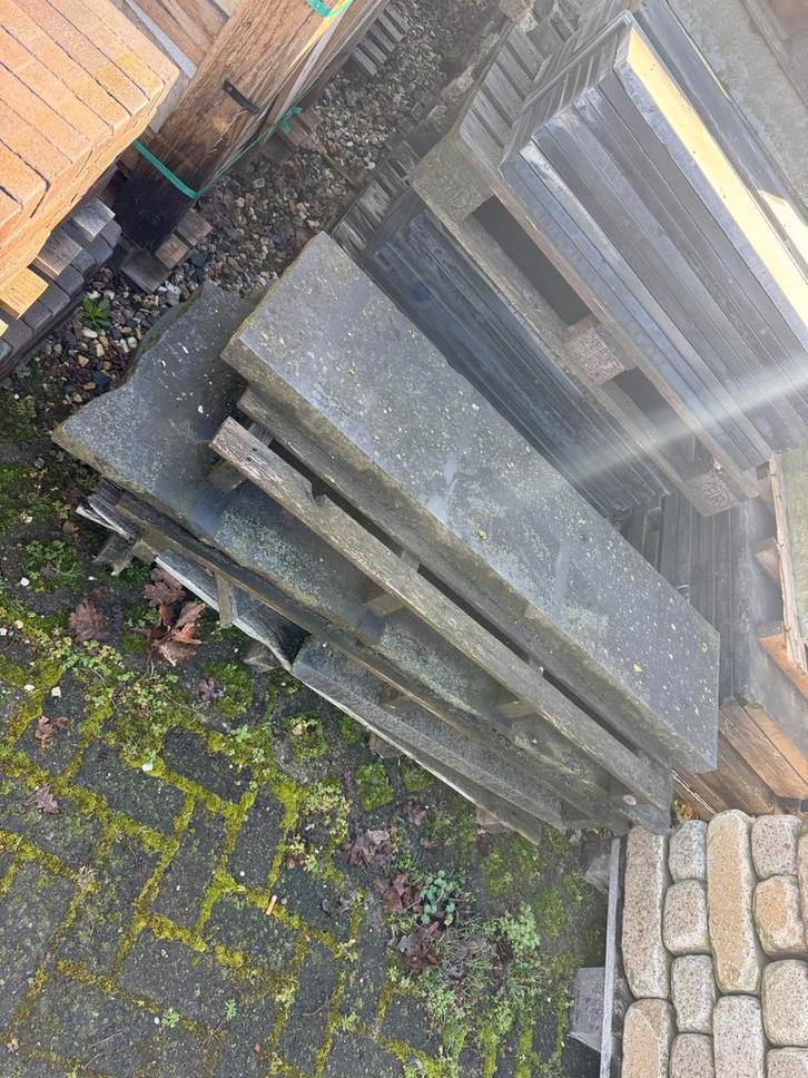 Basalt afdekplaat - zijkant bekapt, Tuin en Terras, Tegels en Klinkers, Gebruikt, Terrastegels, Natuursteen, Minder dan 5 m², Ophalen