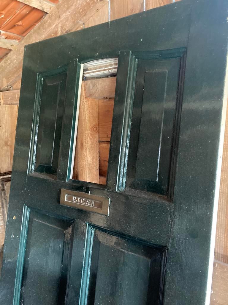 Antieke voordeur grenen art deco, Doe-het-zelf en Verbouw, Deuren en Horren, Ophalen, Gebruikt, 80 tot 100 cm, Buitendeur