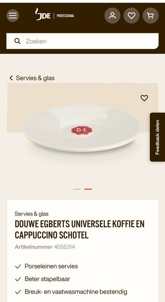 Douwe Egberts porselein schotels NIEUW, Ophalen, Zo goed als nieuw, Overige stijlen, Kop(pen) en/of Schotel(s)