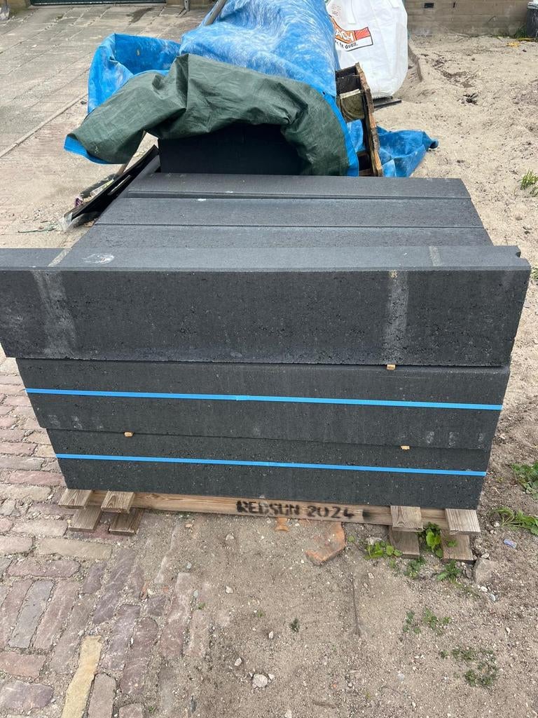 Nieuwe betonnen opsluitbanden, antraciet, Overige typen, Nieuw, Ophalen of Verzenden, 10 m² of meer
