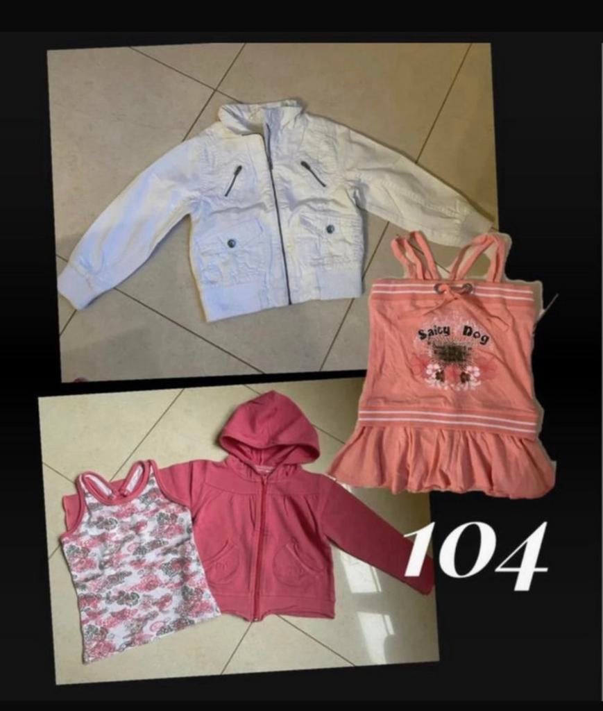 H&M jas/jack wit, salty dog top, vest + top koraal mt. 104, Ophalen of Verzenden, Zo goed als nieuw, Meisje, Jas