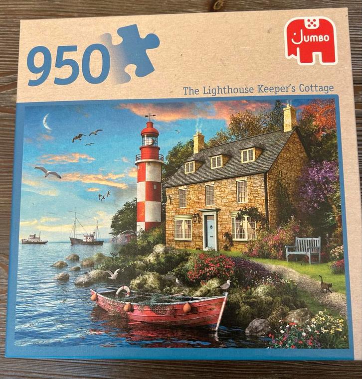 Legpuzzel Vuurtoren Jumbo 950 stukjes, Hobby en Vrije tijd, Denksport en Puzzels, Zo goed als nieuw, Legpuzzel, 500 t/m 1500 stukjes