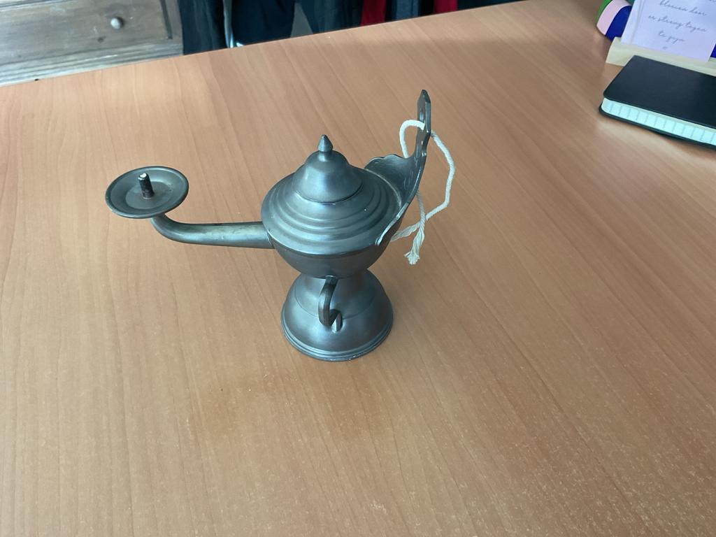 Antieke Tinnen Olielamp Snotneus, Antiek en Kunst, Antiek | Tin, Ophalen