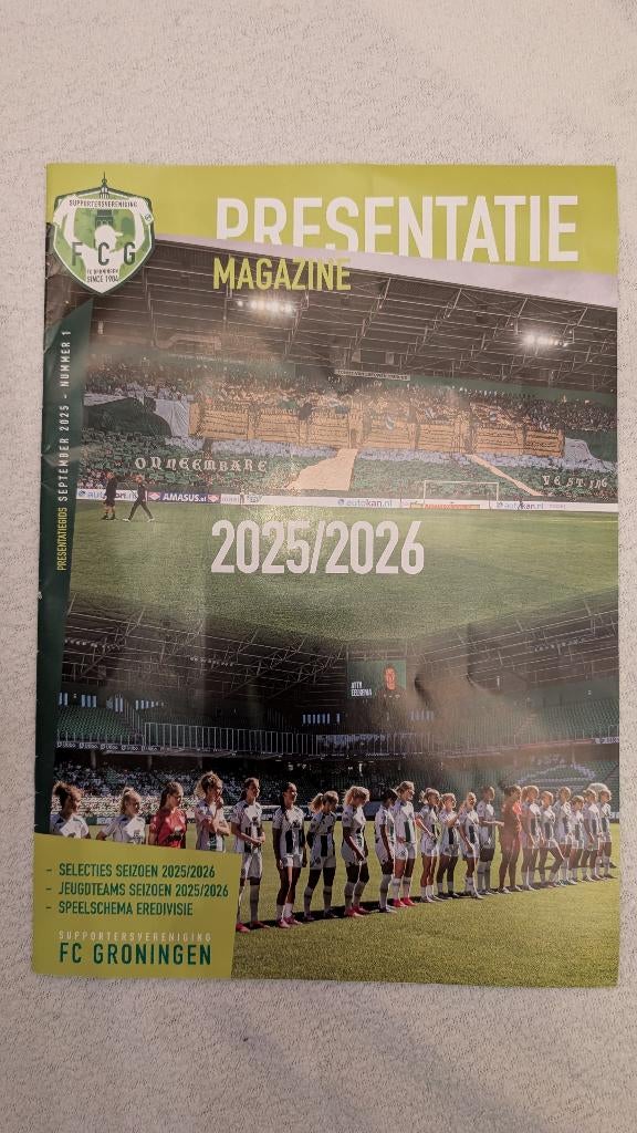 Presentatiegids FC Groningen 2025-2026, Ophalen of Verzenden, Zo goed als nieuw, Overige binnenlandse clubs, Boek of Tijdschrift