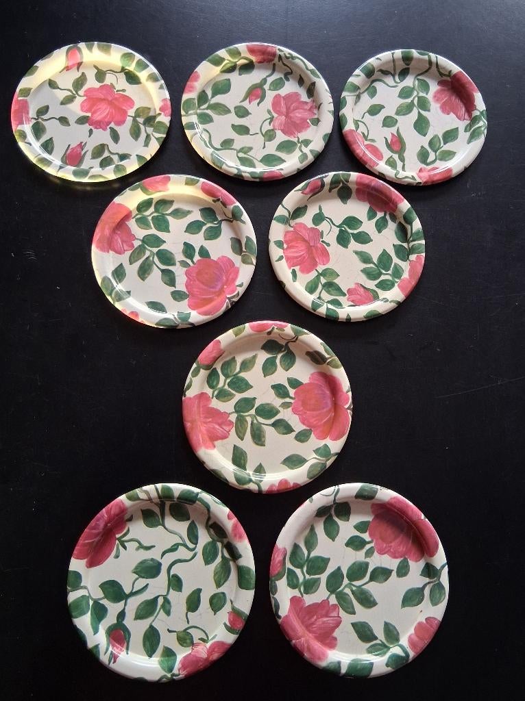 Onderzetters van blik Wild Rose 8x, Huis en Inrichting, Ophalen of Verzenden, Zo goed als nieuw, Glas of Kopje