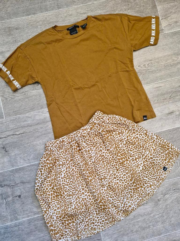 Nik&Nik set: rokje (152) en shirt (140), Kinderen en Baby's, Kinderkleding | Maat 146, Meisje, Nik&Nik, Ophalen of Verzenden, Zo goed als nieuw