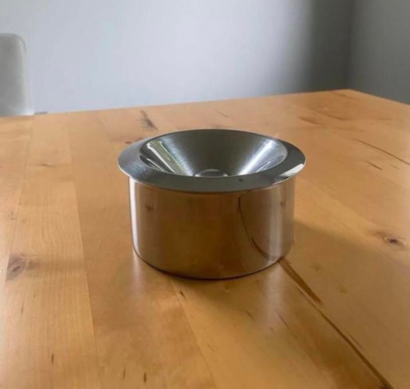 Asbak Alessi RVS Marianne Brandt, Ophalen of Verzenden, Gebruikt