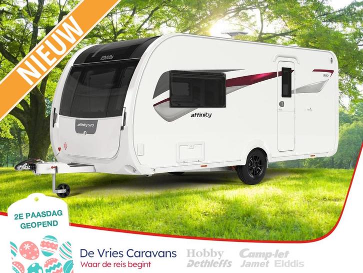 Elddis Affinity 520 Verbouwings actie!, Caravans en Kamperen, Caravans, Bedrijf, tot en met 2, Standaardzit, Elddis, Lengtebed