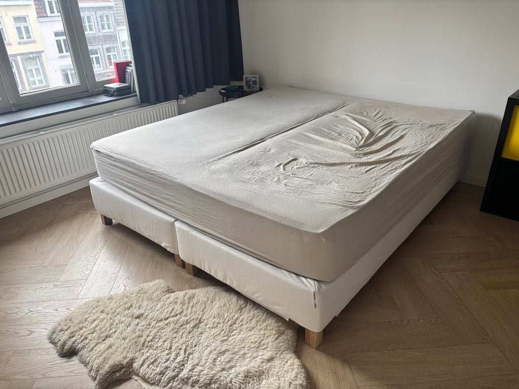 Ikea Espevär boxspring - 2x 90x200 cm, Ophalen, Wit, Tweepersoons, Zo goed als nieuw