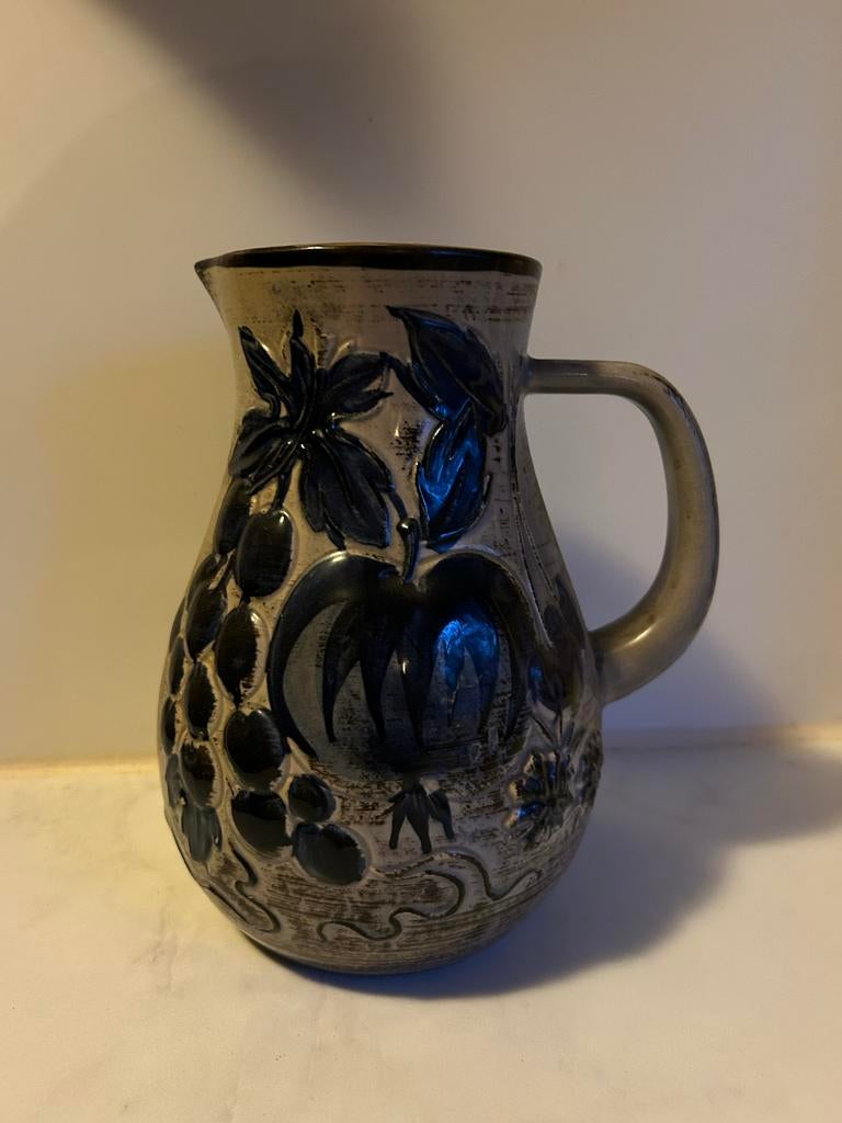 Antieke West-Duitse vaas met fruitpatroon, gemerkt 419-20, Antiek en Kunst, Antiek | Vazen, Ophalen of Verzenden