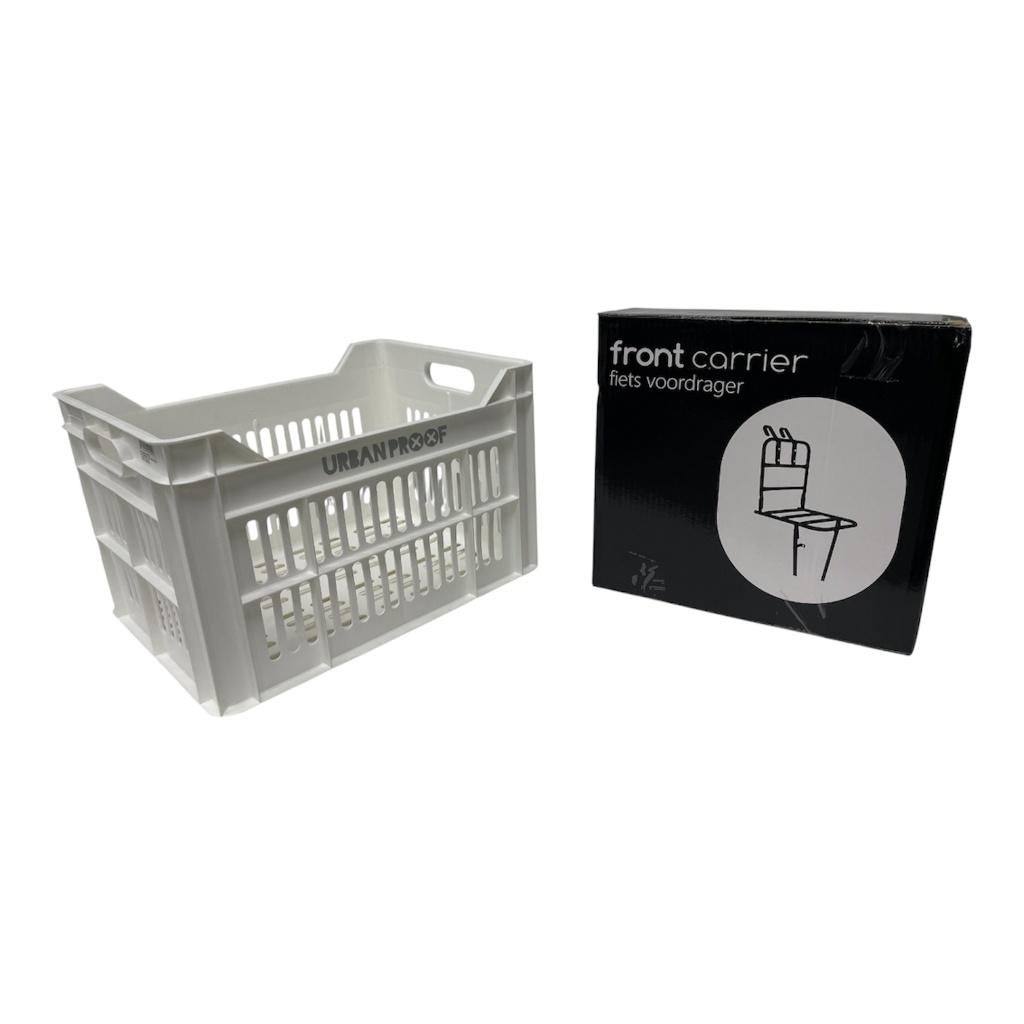 Urbanproof Fietskrat met / frontdrager, nieuw en ongebruikt., Ophalen, Stuurbevestiging, Nieuw, Urban Proof