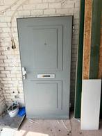 Stevige voordeur 3-punts slot, brievenbus & kijkgat - grijs, Ophalen, Gebruikt, Buitendeur, 200 tot 215 cm