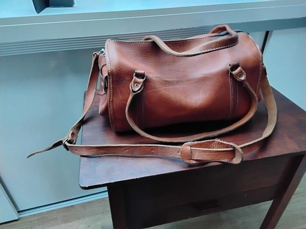 Mooie leren tas, Sieraden, Tassen en Uiterlijk, Tassen | Schoudertassen, Ophalen of Verzenden, Bruin