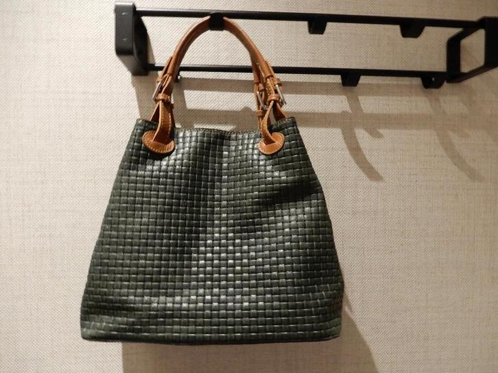 Als nieuw, mooie grote leren tas, Genuine Leather (Italie), Sieraden, Tassen en Uiterlijk, Tassen | Damestassen, Zo goed als nieuw