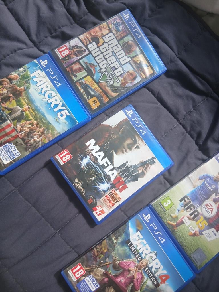 5 PlayStation 4 Spellen - GTA V, Far Cry, Mafia, FIFA, Spelcomputers en Games, Games | Sony PlayStation 4, Avontuur en Actie, Gebruikt