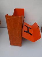 Platenkoffer lp's jaren 70 oranje vintage, Ophalen of Verzenden, Gebruikt