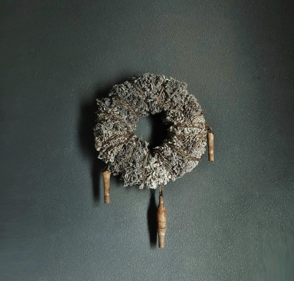 Krans met klossen, stoer sober landelijk, Verzenden, Nieuw