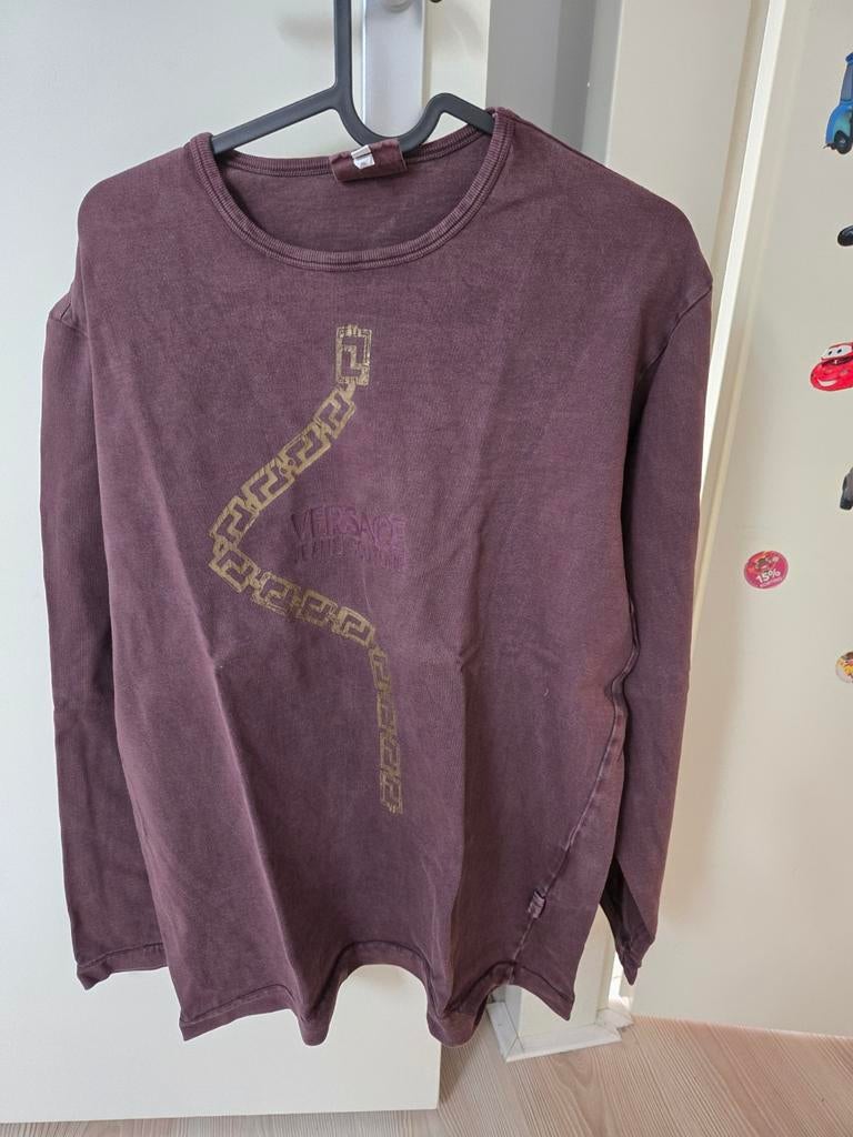Versace Jeans Couture sweater lange mouw, Bruin, Maat 48/50 (M), Ophalen of Verzenden, Gedragen