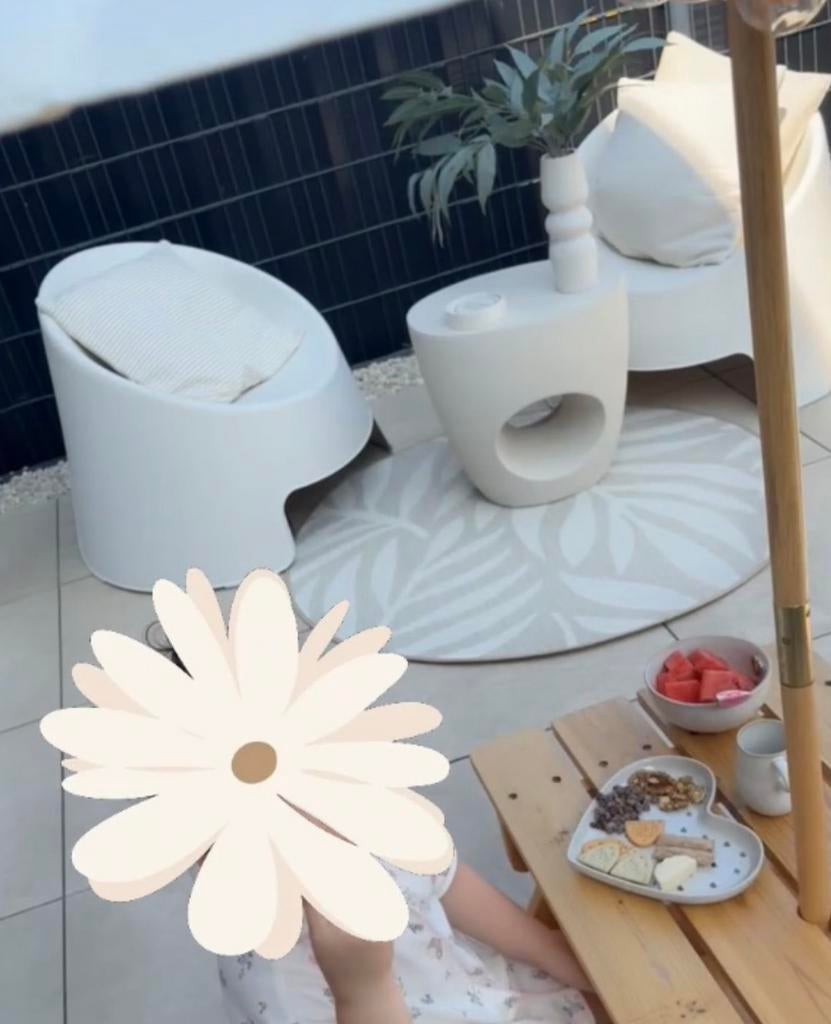 Complete Tuinset Bijzettafel & 2 Stoelen, 2 zitplaatsen, Kunststof, Bijzettafel, Ophalen of Verzenden