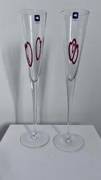 2x Leonardo champagne glazen flutes met hartjes, Glas of Glazen, Nieuw, Ophalen of Verzenden, Glas
